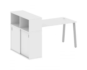 Стол письменный на А-образном м/к с опорным шкафом-купе 181x112x109,8 Metal System images