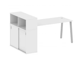 Стол письменный на А-образном м/к с опорным шкафом-купе 201x112x109,8 Metal System images