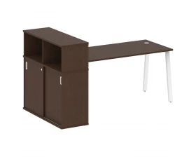 Стол письменный на А-образном м/к с опорным шкафом-купе 201x112x109,8 Metal System images