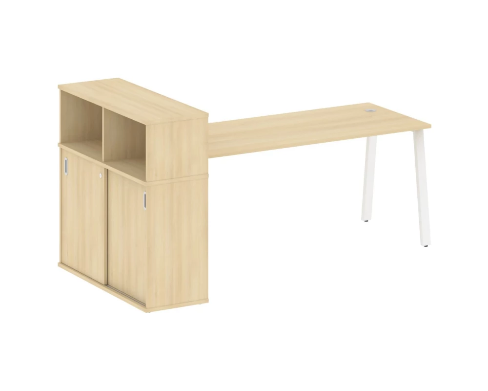 Стол письменный на А-образном м/к с опорным шкафом-купе 221x112x109,8 Metal System