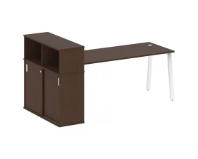 Стол письменный на А-образном м/к с опорным шкафом-купе 221x112x109,8 Metal System images