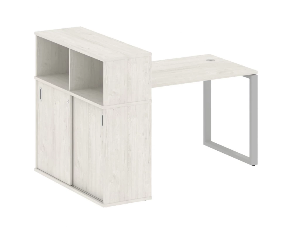 Стол письменный на О-образном м/к с опорным шкафом-купе 161x112x109,8 Metal System