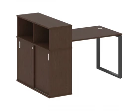 Стол письменный на О-образном м/к с опорным шкафом-купе 161x112x109,8 Metal System images