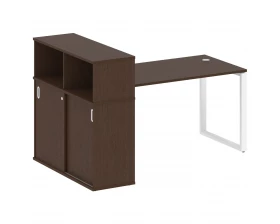 Стол письменный на О-образном м/к с опорным шкафом-купе 181x112x109,8 Metal System images