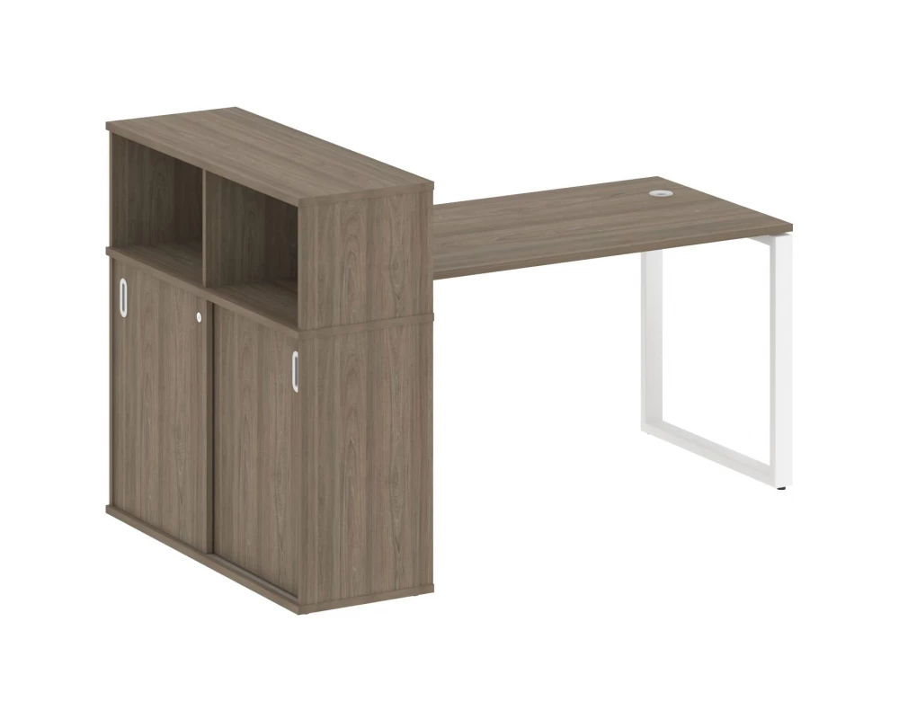 Стол письменный на О-образном м/к с опорным шкафом-купе 181x112x109,8 Metal System