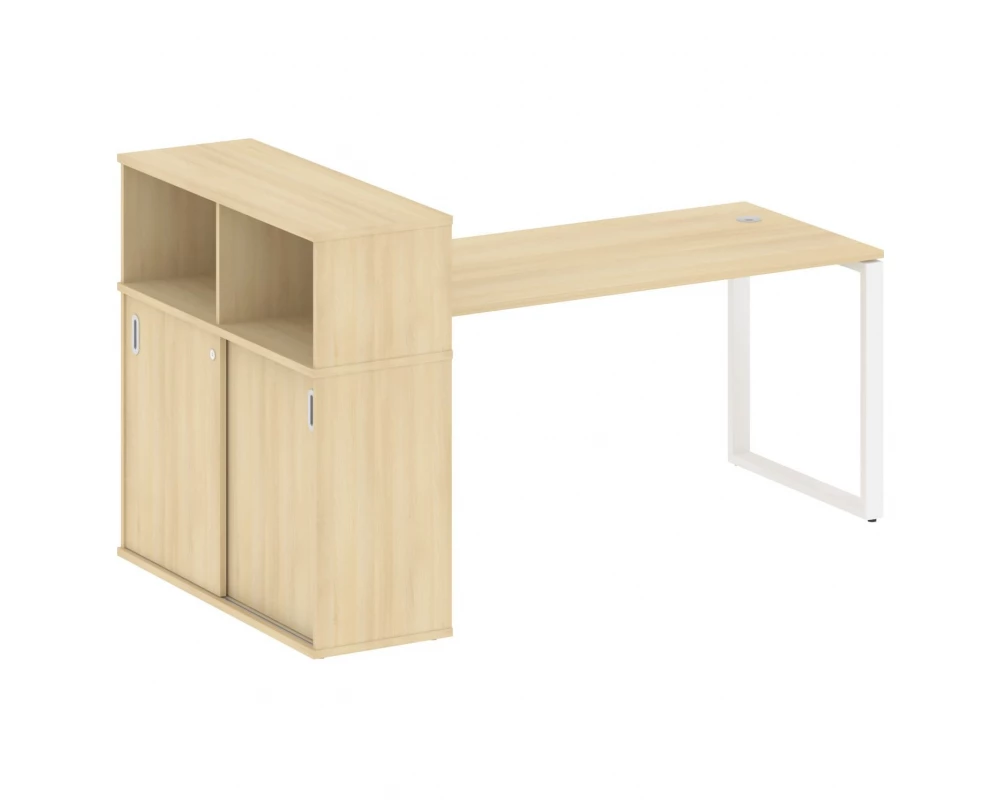 Стол письменный на О-образном м/к с опорным шкафом-купе 201x112x109,8 Metal System