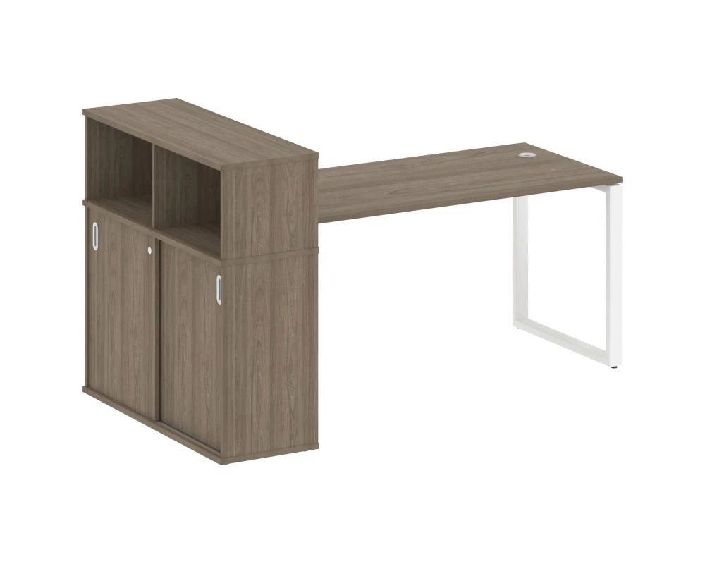 Стол письменный на О-образном м/к с опорным шкафом-купе 201x112x109,8 Metal System