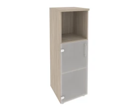 Шкаф средний узкий левый (1 низкий фасад стекло) 400x420x1207 Onix images