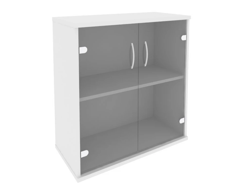 Шкаф низкий широкий 2 низкие двери стекло Riva