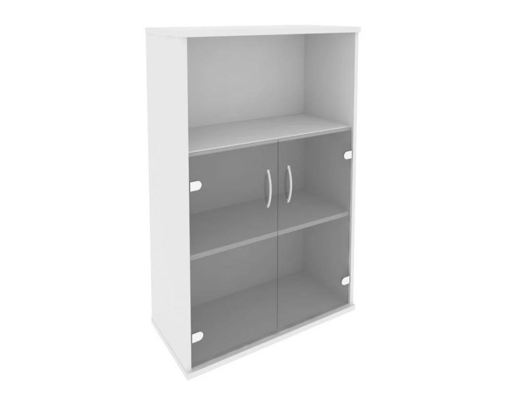 Шкаф средний широкий 2 низкие двери стекло Riva