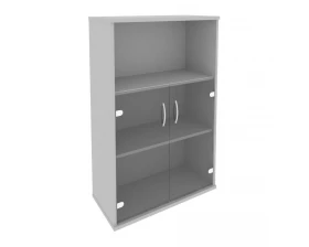 Шкаф средний широкий 2 низкие двери стекло Riva images