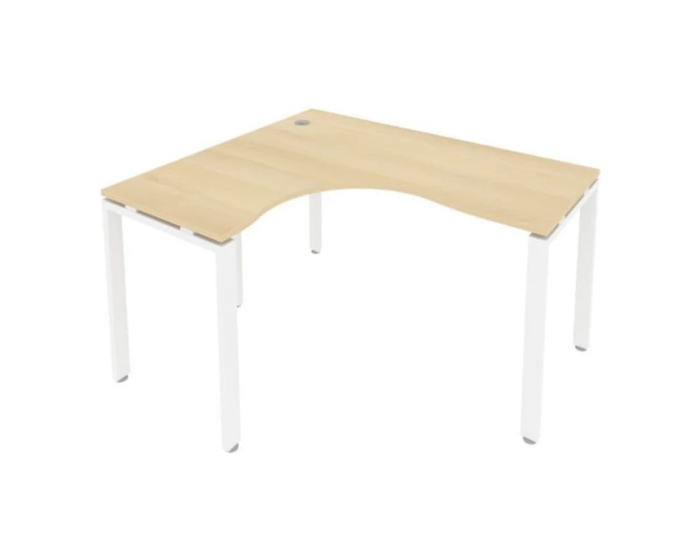 Стол криволинейный левый на П-образном м/к 140x120x75 Metal System