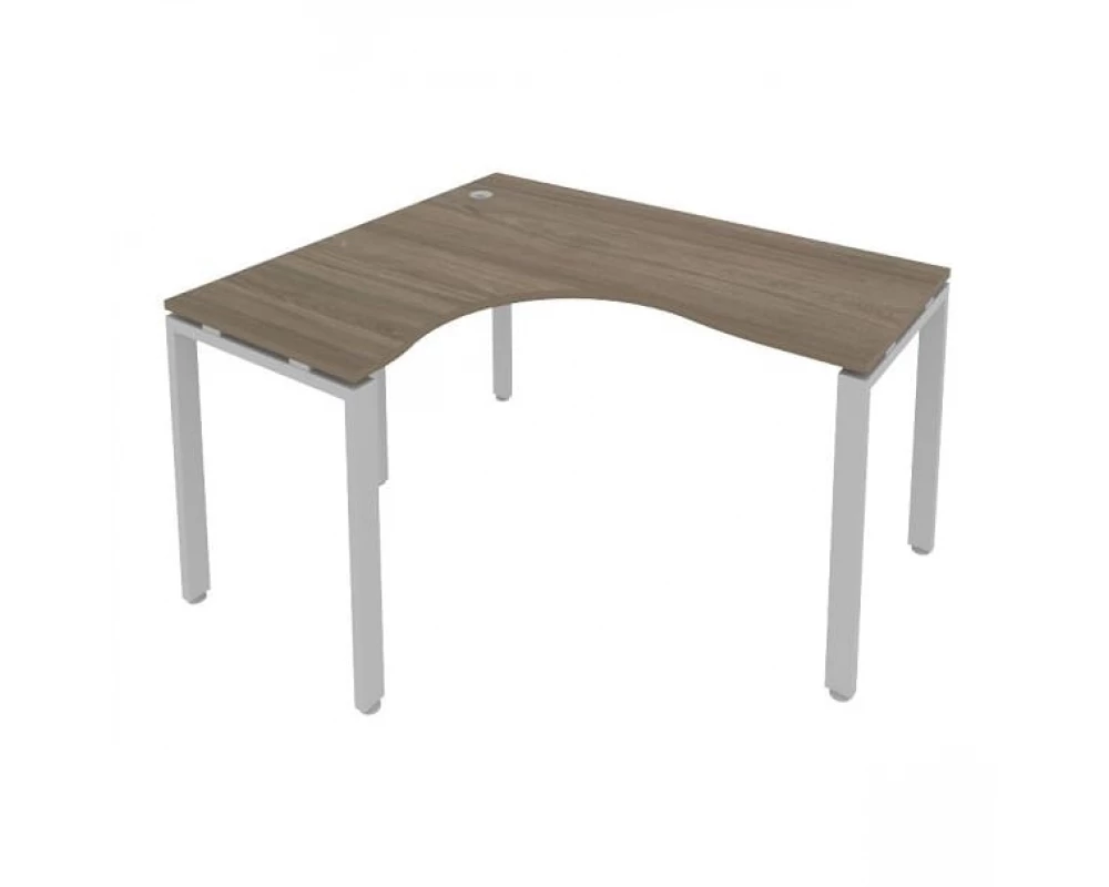 Стол криволинейный левый на П-образном м/к 140x120x75 Metal System