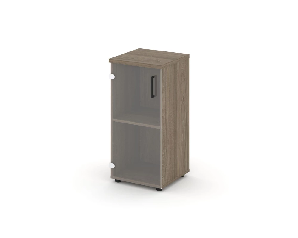 Шкаф низкий узкий левый прозр. стекло 400x400x833 зад. стенка HDF Style Project