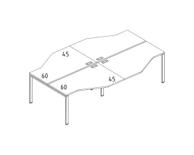 Рабочая станция каркас UNO столы Техно (4х140) эргономичные A4.PRO images