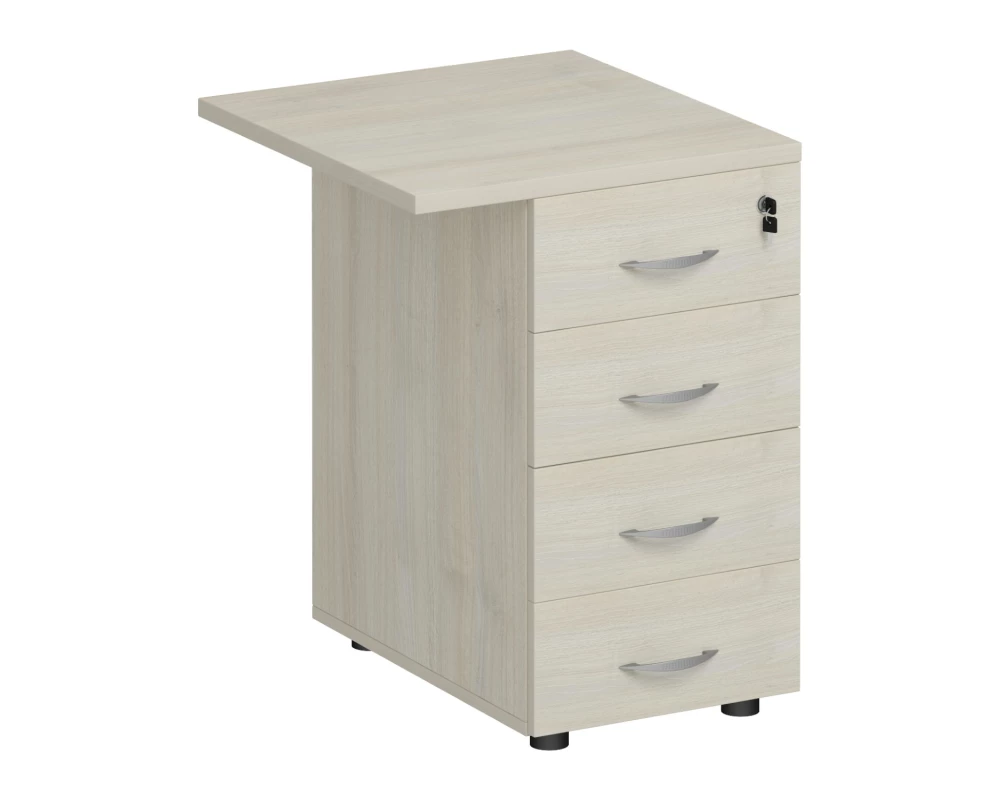 Брифинг-приставка с тумбой 4-ящичной с замком Комфорт