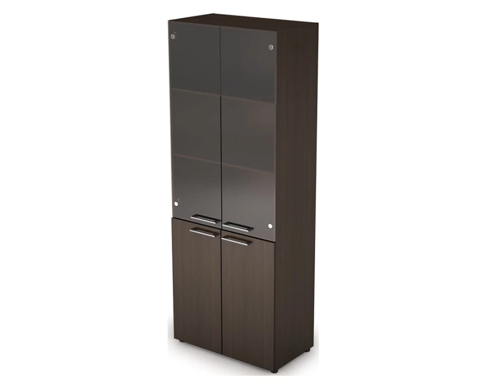 Шкаф стеллаж высокий со стеклом (798*430*2112) 4Ш.005.3 ТАЙМ-МАКС / TAIM-MAX