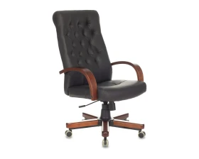 Кресло Бюрократ T-9928WALNUT/ECO Экокожа, Черный images