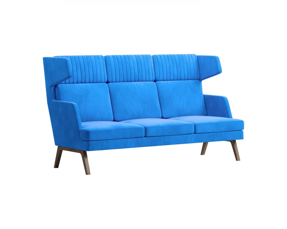 Диван Everprof Marko трехместный высокий Ткань, Голубой