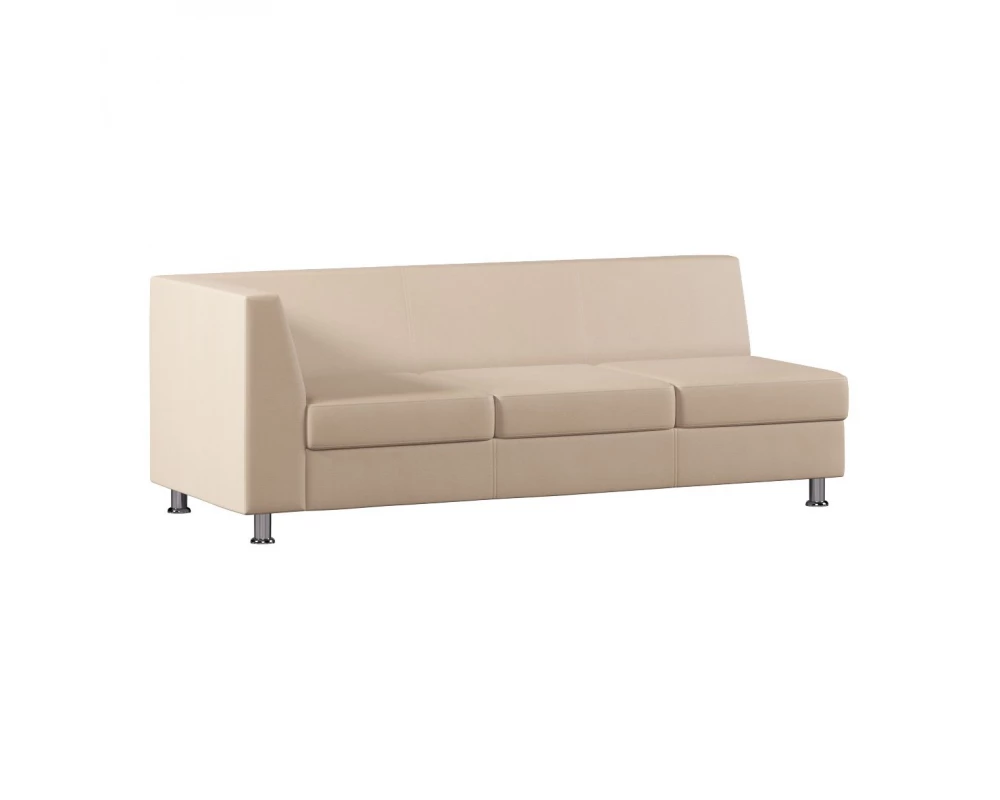 Модуль Everprof Monro с подлокотником трехместный правый Экокожа, Бежевый