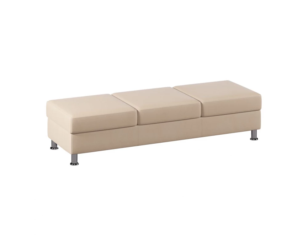 Пуф Everprof Monro трехместный Экокожа, Бежевый