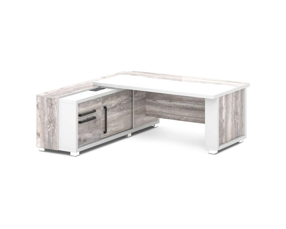 Стол с греденцией (беспроводная зарядка, 2xUSB, розетка) 2035х2016х750 Грейс / Grace