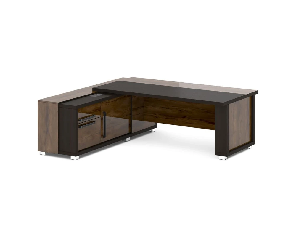 Стол с греденцией (беспроводная зарядка, 2xUSB, розетка) 2235х2016х750 Грейс / Grace