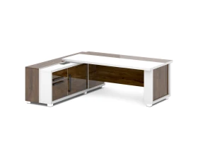 Стол с греденцией (беспроводная зарядка, 2xUSB, розетка) 2235х2016х750 Грейс / Grace images