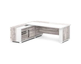 Стол с греденцией (беспроводная зарядка, 2xUSB, розетка) 2235х2016х750 Грейс / Grace images