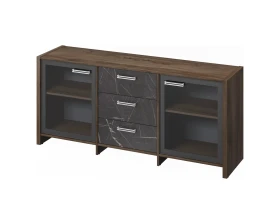 Тумба с 2 дверьми в алюминевом профиле и 3 ящиками Фестус / Festus images