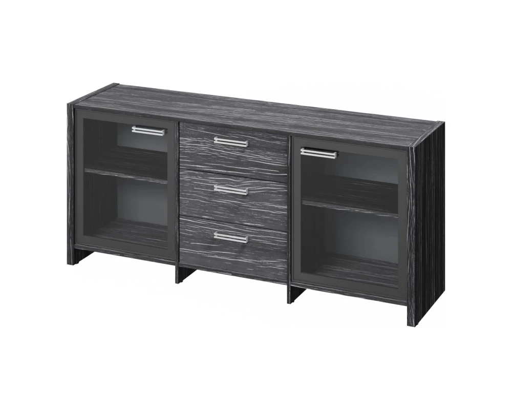 Тумба с 2 дверьми в алюминевом профиле и 3 ящиками Фестус / Festus