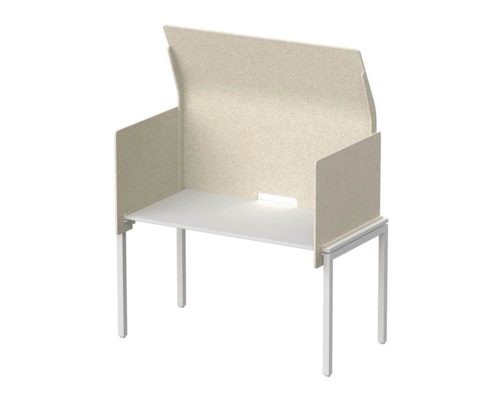 Кабина с высоким экраном-парусом 155х76х113 Forest Office Лебединый пух