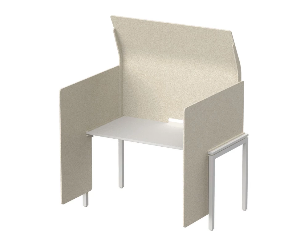 Кабина с высоким экраном-парусом и низкими боковыми стенками-ширмами 155х112х163 Forest Office Лебединый пух