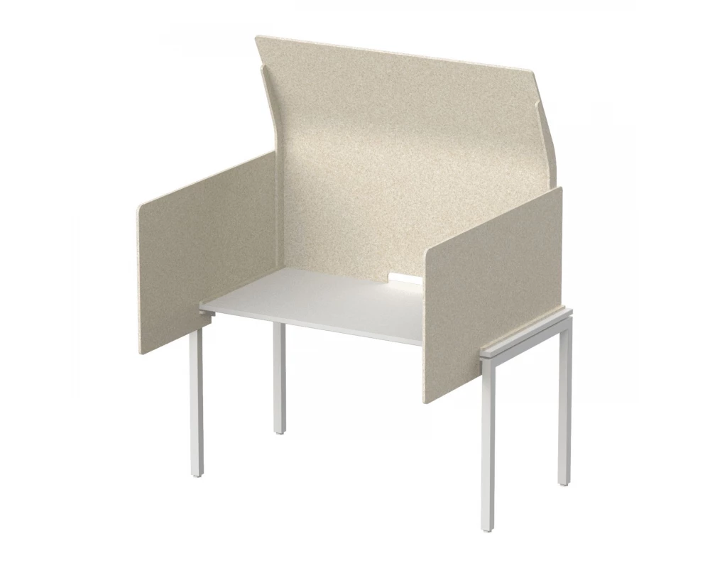 Кабина с высоким экраном-парусом и выступающими боковыми стенками 135х122х113 Forest Office Лебединый пух