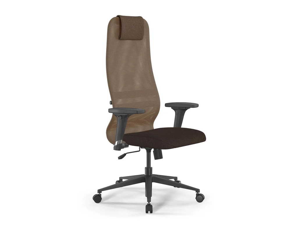 Кресло ErgoLife S 8 B1-9D M09.B11.G19.W02 Сетка/Ткань, Светло-коричневый/Коричневый