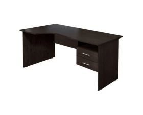 Стол кривол. с тумбой Л 1604х904(704)х756 КМ78 Монолит images