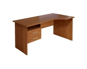 Стол кривол. с тумбой П 1404х904(704)х756 КМ75 Монолит images