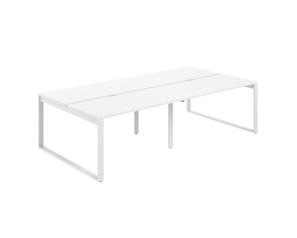 Рабочая станция с вырезом 2800х1438х750 Allegro Белый/Белый