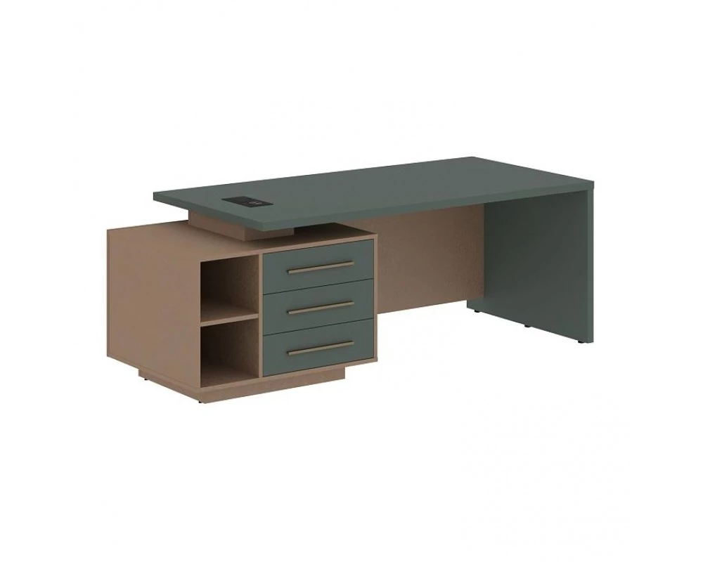 Стол руководителя с тумбой, левый 2100х900х750 Velion